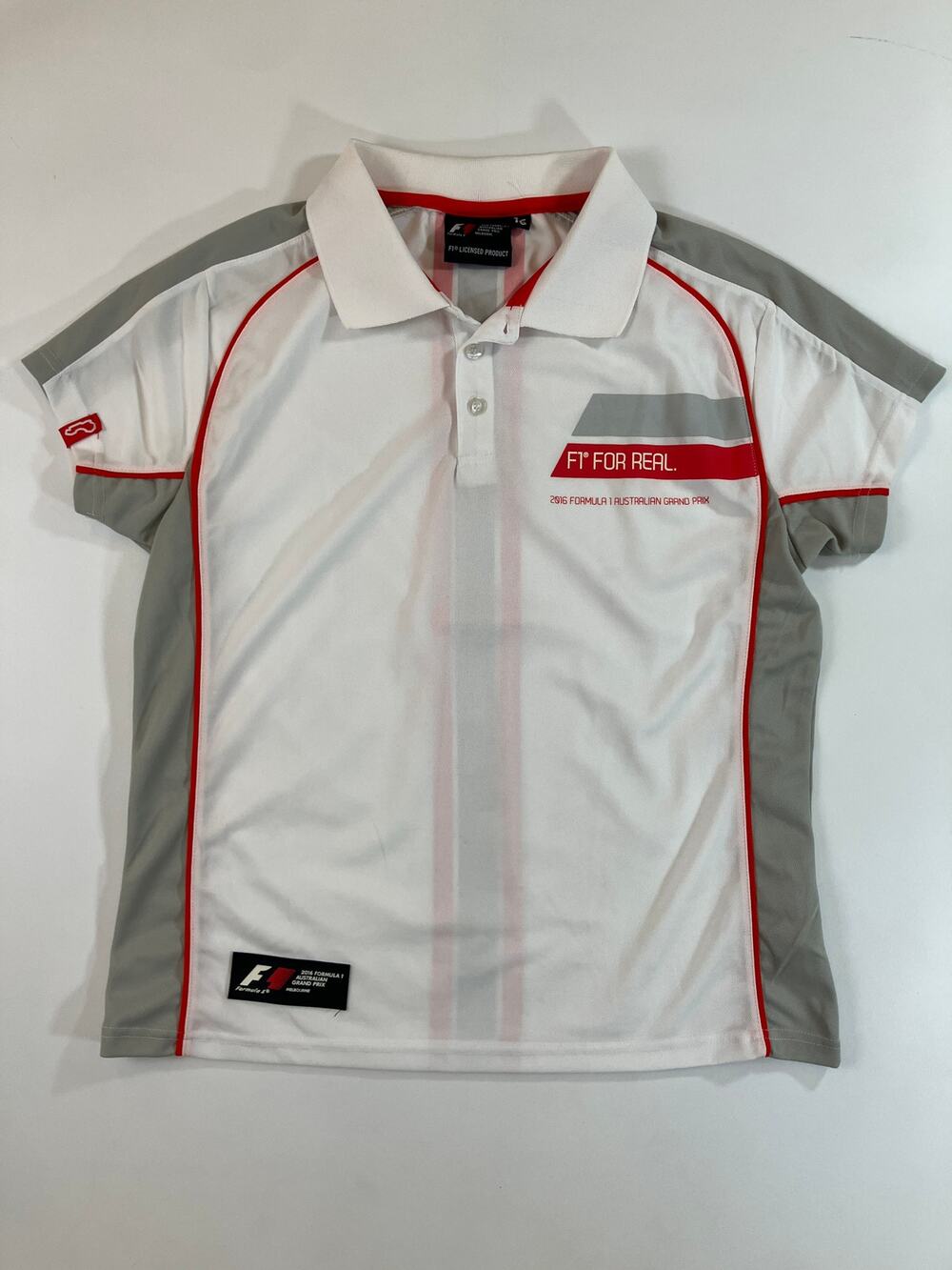 2016 Formula 1 Australian Grand Prix F1 Polo Shirt White Gray Red Motorsport